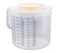 Grande misurino in plastica da 2,5 l con coperchio per miscelare la cottura - brocca scala trasparente per ingredienti liquidi secchi strumento di preparazione della cucina 22 cm