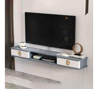 Grande mobile mobile per TV con cassetti portaoggetti - unità media montata a parete lucida per casa e ufficio - elegante design aperto per TV e dispositivi multimediali