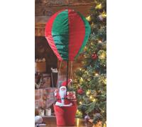 Grande mongolfiera di Babbo Natale con regali, 70 cm di altezza x 35 cm di larghezza, con tessuto in velluto