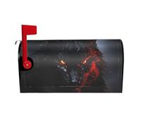 Grande nero con occhi rossi Coperture per cassette postali magnetiche Avvolgimenti postali Copertura per cassetta postale Giardino Decorazione per la casa 25,5x21 pollici