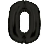 Grande numero 0 Silk Lustre Nero Palloncino N34 Confezione 86 cm