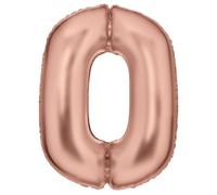 Grande numero 0 Silk Lustre Palloncino in lamina oro rosa N34, confezione da 86 cm