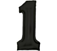 Grande numero 1 Silk Lustre Nero Palloncino N34 Confezione 86 cm