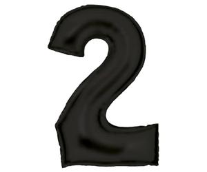 Grande numero 2 Silk Lustre Nero Palloncino N34 Confezione 86 cm