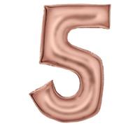 Grande numero 5, Silk Lustre, palloncino in lamina oro rosa, N34, confezione da 86 cm
