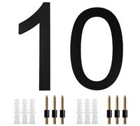 Grande numero civico galleggiante da 20,3 cm con design moderno per la visibilità della casa su garage e pareti esterne, adatto per montaggio a parete o a incasso (D)