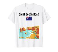 Grande Ocean Road Souvenir Viaggio Australia Bandiera Australiana Maglietta