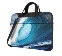 Grande Ocean Wave Hd stampa conveniente Laptop Bags elegante e protettivo Computer Bag Style Unico, Nero , 14 inch