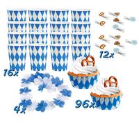 Grande Oktoberfest-Set (128-teilig) Decorazione Tazza Formina per Muffin Baviera