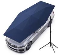 Grande Ombrello Parasole Auto Portatile da Esterno Blue-5.2mWithTripod | Apertura Telecomandata, Disponibile 4,2m 4,8m 5,2m per Protezione Quotidiana