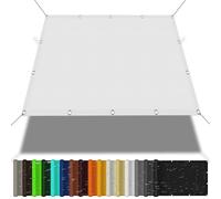 Grande ombrellone da giardino impermeabile 475 x 475 cm, 185 g/m², resistente, antivento, con occhielli e corde, per patio, terrazza, cortile, prato, ombrello bianco per esterni