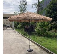 Grande Ombrellone Da Spiaggia 270 Cm Ombrellone Da Spiaggia Portatile Parasole Hawaiano, Antivento, Comando Della Manovella, Ombrellone Giardino In Paglia, Ombrello In Paglia Per Spiaggia, Cortile