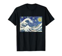 Grande onda al largo di Kanagawa con Notti stellate van Gogh Art Maglietta