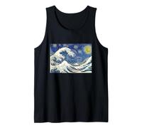 Grande onda al largo di Kanagawa con Starry Nights van Gogh Canotta