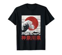 Grande Onda Al Largo Di Kanagawa Hokusai Ukiyo-e Giapponese Maglietta