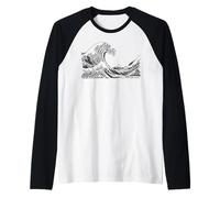 Grande Onda Hokusai Maglia con Maniche Raglan