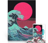 Grande Onda, Sole Rosso Puzzle da 1000 pezzi per adolescenti Difficile da completare ma divertente e umoristico perché è ideale come regalo per tutta la famiglia 38x26cm