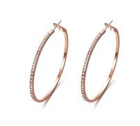 Grande orecchino rotondo orecchino cerchio punk rock retrò piercing, oro rosa elegante e popolareDesign di moda