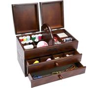 Grande organizer da cucito con 2 cassetti e scomparti per un facile trasporto e conservazione degli strumenti da cucito a casa