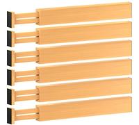 Grande organizer per cassetti da cucina, divisori espandibili in bambù (43,2 cm - 54,6 cm), separatori regolabili per cucina, vestiti, cassettiera, camera da letto, bagno e cassetti della scrivania