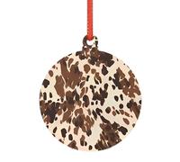 Grande ornamento acrilico di Natale del modello del camuffamento della mucca, chiara decorazione d'attaccatura per l'albero, la casa, il partito