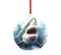 Grande ornamento in acrilico trasparente a forma di squalo nel mare, con cinghia per appenderlo, decorazione natalizia per albero di Natale, etichetta decorativa per la casa