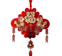 Grande Ornamento Nappa Nodo Cinese Rosso per Decorazione Celebrazione Capodanno