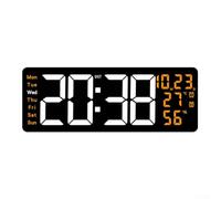 Grande orologio da parete a LED da 40,6 cm, telecomando automatico | Display da 16,1 pollici ad alto contrasto, funzionamento con telecomando, sensore di luminosità automatica