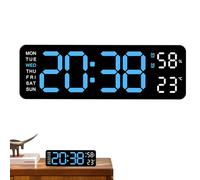 Grande orologio da parete digitale - Orologio a LED rettangolare, display elettronico moderno 'ora | Sveglia di grandi dimensioni, orologio da parete di grandi dimensioni, grande schermo LED per