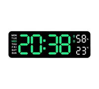 Grande orologio da parete digitale - Orologio da parete a LED sottile, display elettronico rettangolare | Sveglia moderna multifunzione con numeri Orario da parete per cucina soggiorno camera da letto
