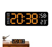 Grande orologio da parete digitale - Orologio da parete a LED sottile, display elettronico rettangolare | Sveglia moderna multifunzione con numeri Orario da parete per cucina soggiorno camera da letto