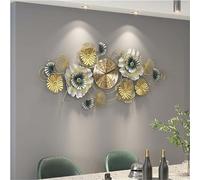 Grande orologio da parete in metallo con decorazione a foglia di ginkgo - 3D romano digitale decorazione per la casa per soggiorno, scultura da parete 100 x 45 cm