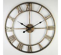 Grande Orologio da Parete, Orologio Vintage con Grandi Numeri Romani, Orologio da Parete Silenzioso a Batteria per Interni, per casa, Camera da Letto, Soggiorno, Cucina e Studio, 47 cm, Decorazione i