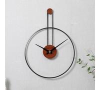 Grande orologio da parete oversize in metallo scheletrato vintage nero e oro silenzioso senza ticchettio, unico e insolito for il soggiorno(Black)