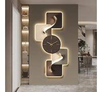Grande orologio da parete, senza ticchettio, silenzioso, moderno design geometrico astratto con luce LED, perfetto per arredamento soggiorno, diametro 100 cm, elegante orologio per ambiente domestico