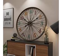 Grande orologio da parete vintage, 60 cm, design a ruota di bicicletta, senza ticchettio, ideale per soggiorno, decorazione bar, accessori per la casa