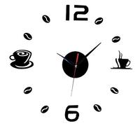 Grande Orologio Da Parete Wall Sticker Fai Da Te Per Caffè Tazza Da Tè Numero Clock Home Cafe Decor -Black