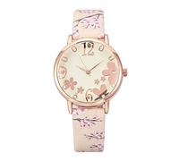 Grande orologio da uomo con cinturino e fiori, orologio da donna stampato piccolo fresco in rilievo, Beige, misura unica
