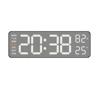 Grande orologio digitale a LED con allarmi multipli e timer conto alla rovescia per interni moderni (guscio nero 5513)