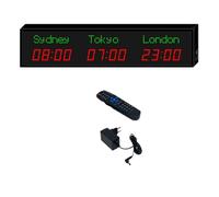 Grande orologio digitale a LED, display multi-fuso orario per hotel, fabbriche, centri commerciali e luoghi di concorso