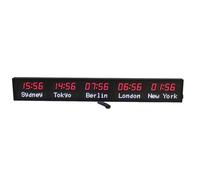 Grande Orologio Mondiale a LED Digitale, Orologio da 5 Città, Ora e Data del Nome della Città modificabili, Regolazione della luminosità di 3 Livelli, Esposizione di Grandi Dimensioni, per