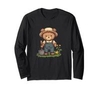 Grande orsacchiotto che coltiva fiori per un umore tranquillo Maglia a Manica