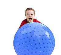 Grande palla di massaggio sensoriale per bambini, palline da yoga rimbalzanti da 85 cm, grande palla di esercizio gonfiabile con picchi tattili (1 set di palline (macaron blu))