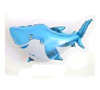 Grande palloncino a forma di animale, design squalo in blu, ca. 65 x 96 cm, perfetto per feste di compleanno per bambini, feste a tema marino, decorazioni, regali, sorprese e occasioni speciali