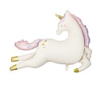 Grande palloncino a forma di unicorno, 112 x 80 cm, decorazione per feste per ragazze che volano bianco viola rosa unicorno decorazioni per feste a tema unicorno, palloncini in lamina opaca per feste