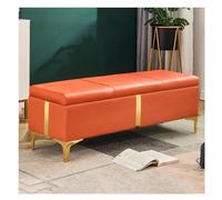 Grande panca ottomana moderna in pelle con gambe in metallo, imbottita per ingresso e camera da letto, cerniera di sicurezza 119,4 x 40,6 x 45,7 cm, elegante decorazione per la casa (colore: C)
