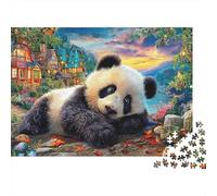 Grande Panda Puzzle da 1000 pezzi Puzzle da Città da Fiaba, gioco stimolante colorato, stimolante per la mente cartone riciclato, 100% per adulti e bambini, 38 x 26 cm/1000 pezzi