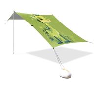Grande parasole pieghevole da spiaggia con animali alti e verde chiaro, protezione UPF50+, impermeabile, con borsa per il trasporto, per viaggi in famiglia