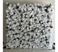Grande parete di fiori artificiali di ortensia bianca e rosa su base di tessuto, parete di sfondo vegetale fatta a mano, per vetrine di centri commerciali/sfondi per matrimoni(1 * 2m/3.28 * 6.56FT)