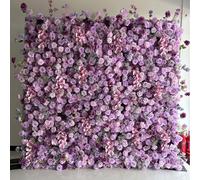Grande parete di fiori artificiali in tessuto con fiori della serie Romantic Purple, parete di sfondo con piante fatte a mano, per vetrine di centri commerciali(2 * 2m/6.56 * 6.56FT)